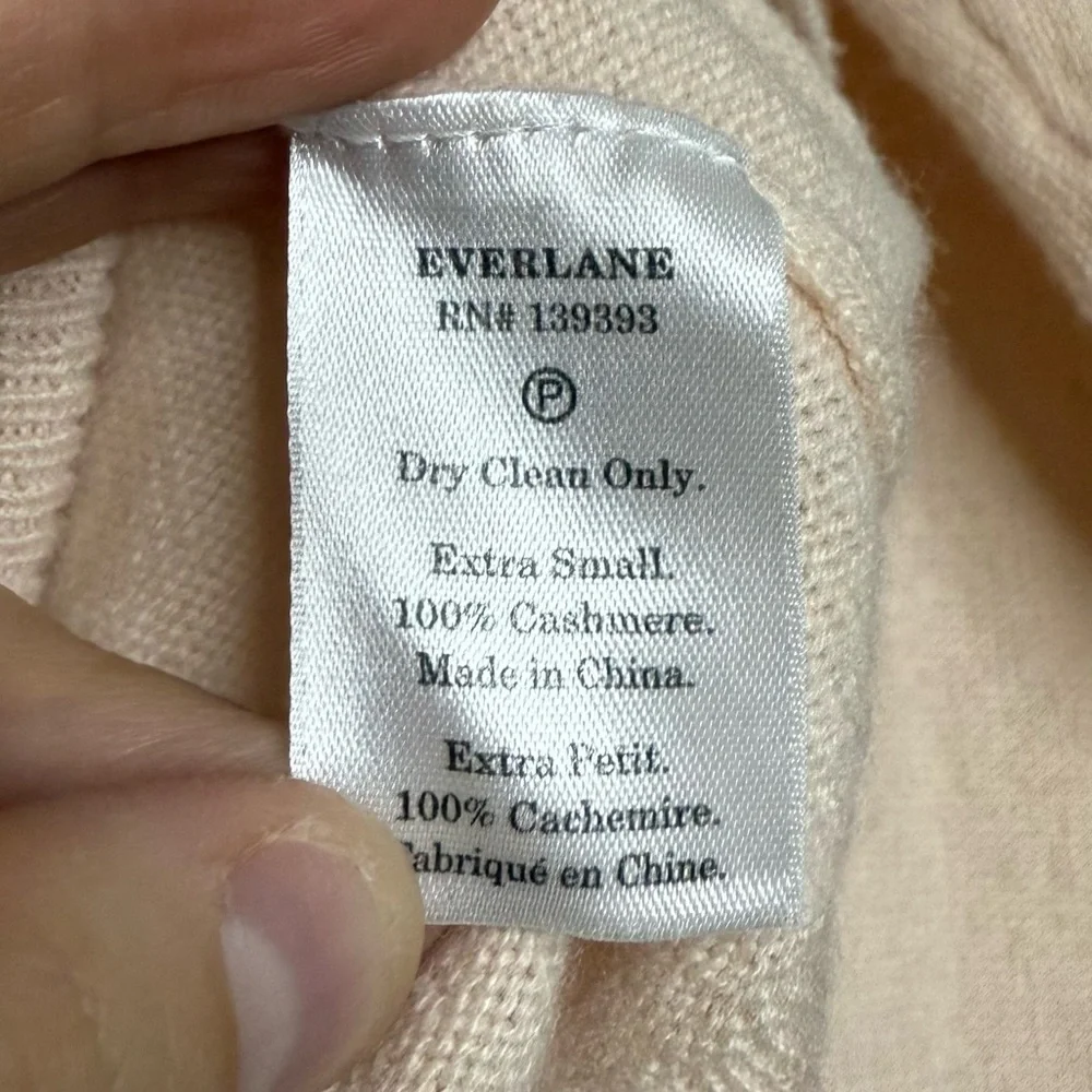EVERLANE 100% Cashmere Mock Neck Cozy Lightweight Ribbed Fall Winter Sweater